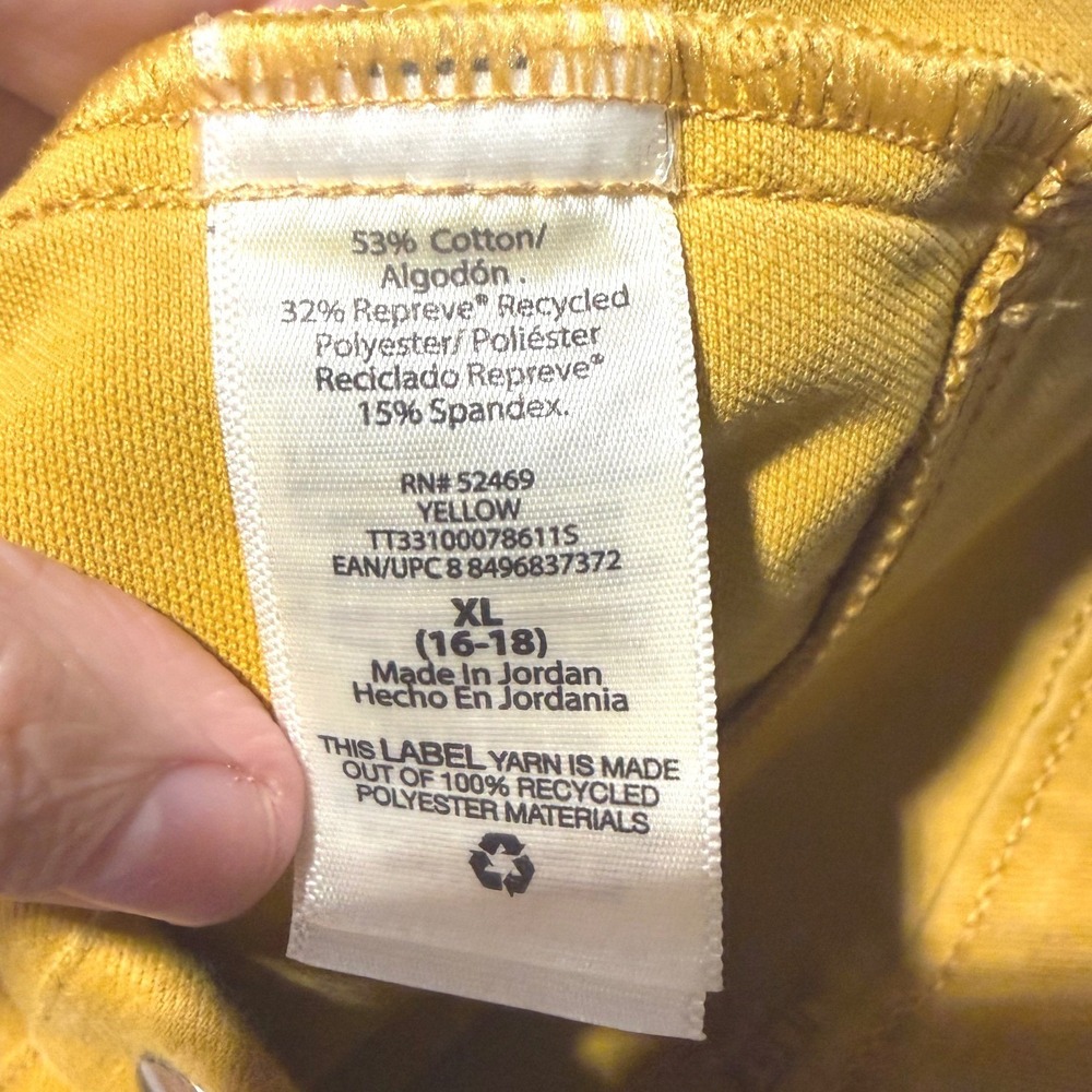 Time and Tru Mustard Yellow Skinny Jeans Womens XL 16-18 Mid Rise Stretch Fall - Picture 4 of 5